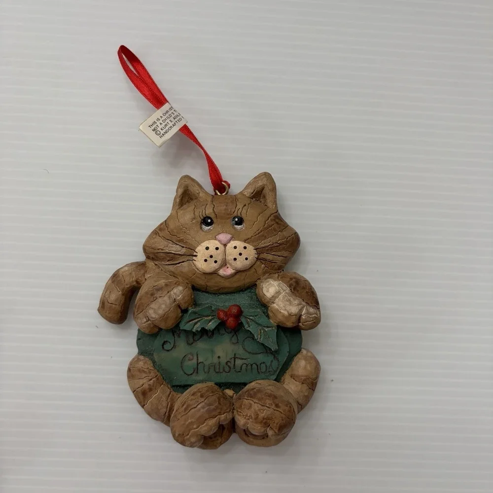 Vintage 1995 Kurt Adler Cat Christmas Tree Ornament Holiday Decoration Cat Lady